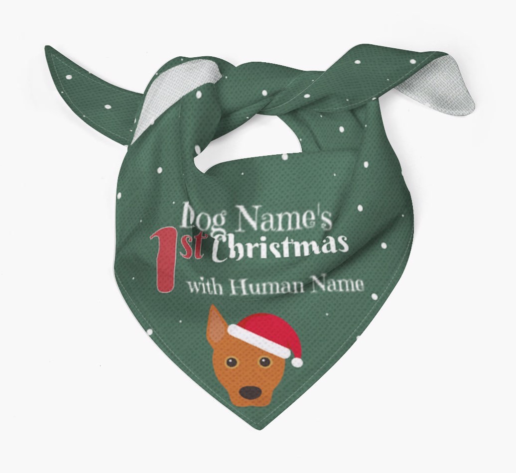 First Christmas Personalised Bandana with {breedFullName} Icon