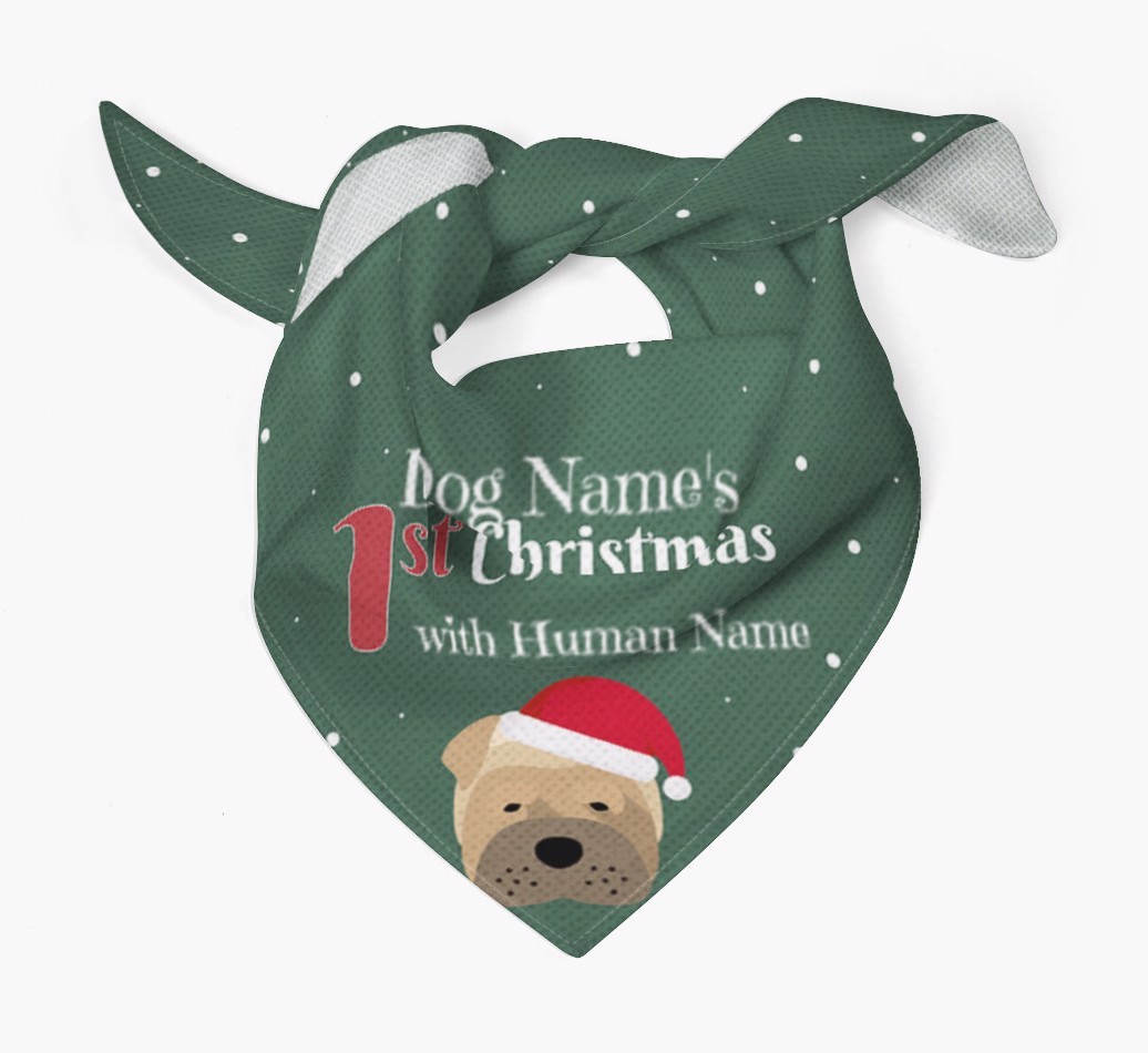 First Christmas Personalised Bandana with {breedFullName} Icon