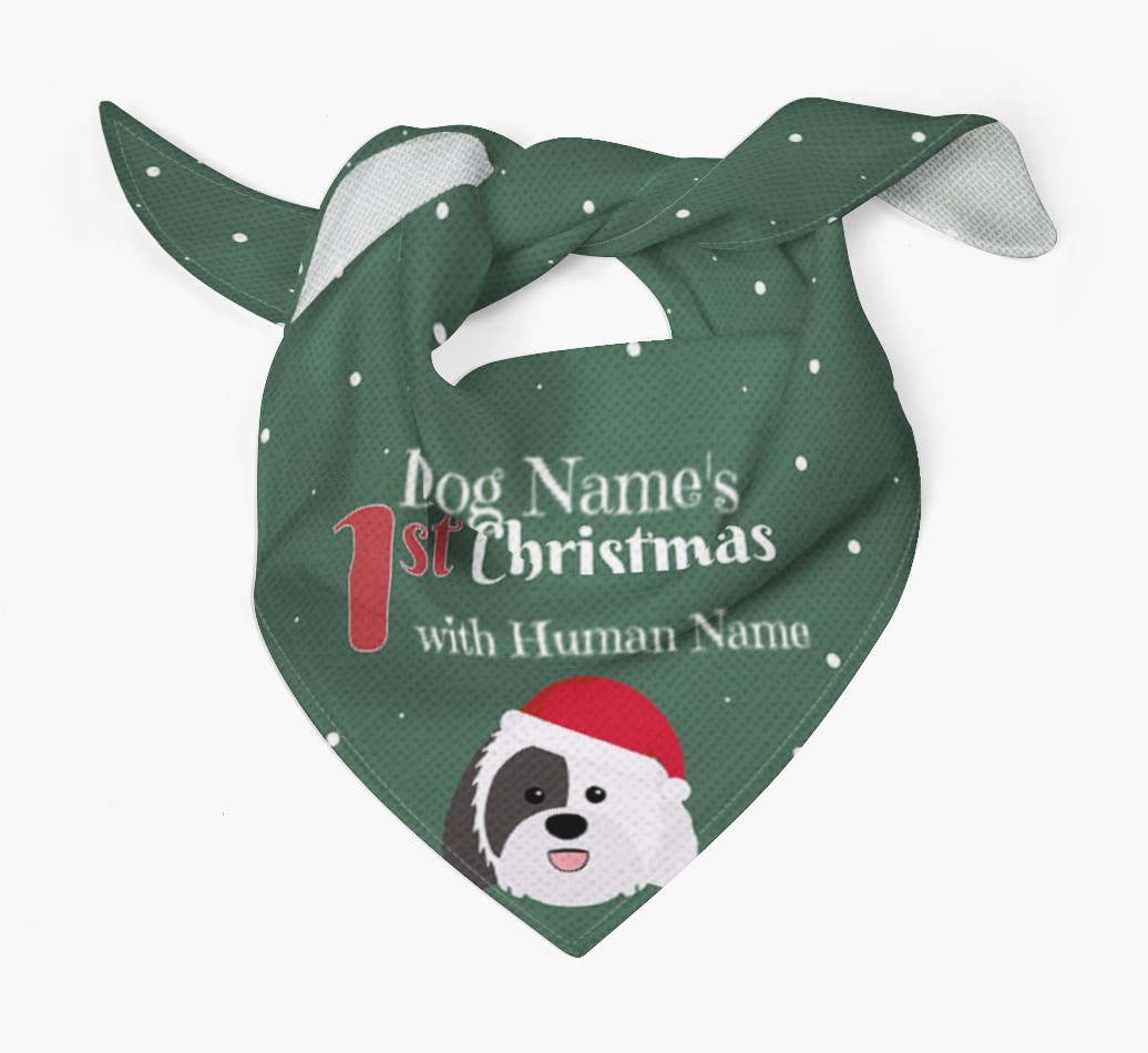 First Christmas Personalised Bandana with {breedFullName} Icon