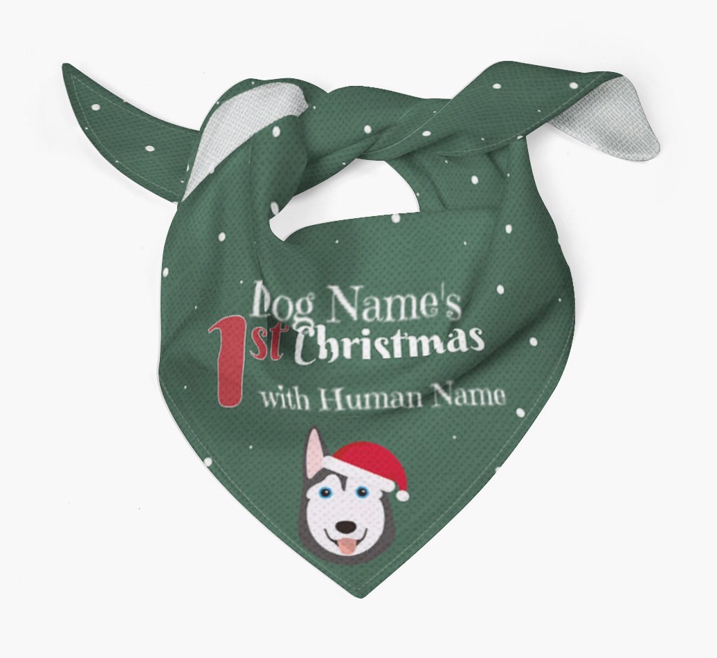 First Christmas Personalised Bandana with {breedFullName} Icon