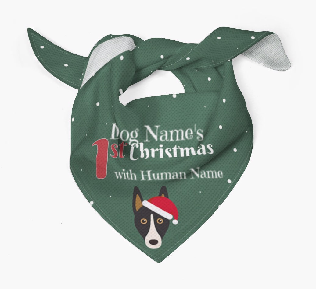 First Christmas Personalised Bandana with {breedFullName} Icon