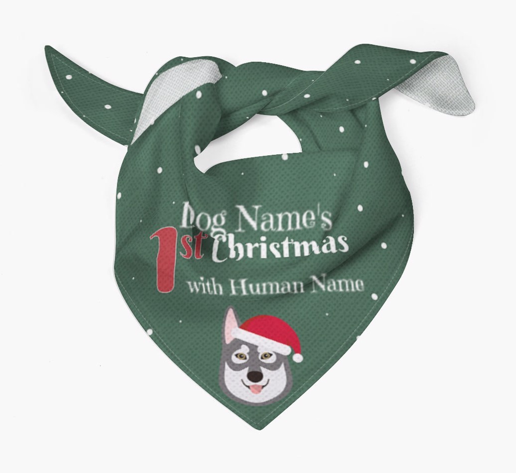 First Christmas Personalised Bandana with {breedFullName} Icon
