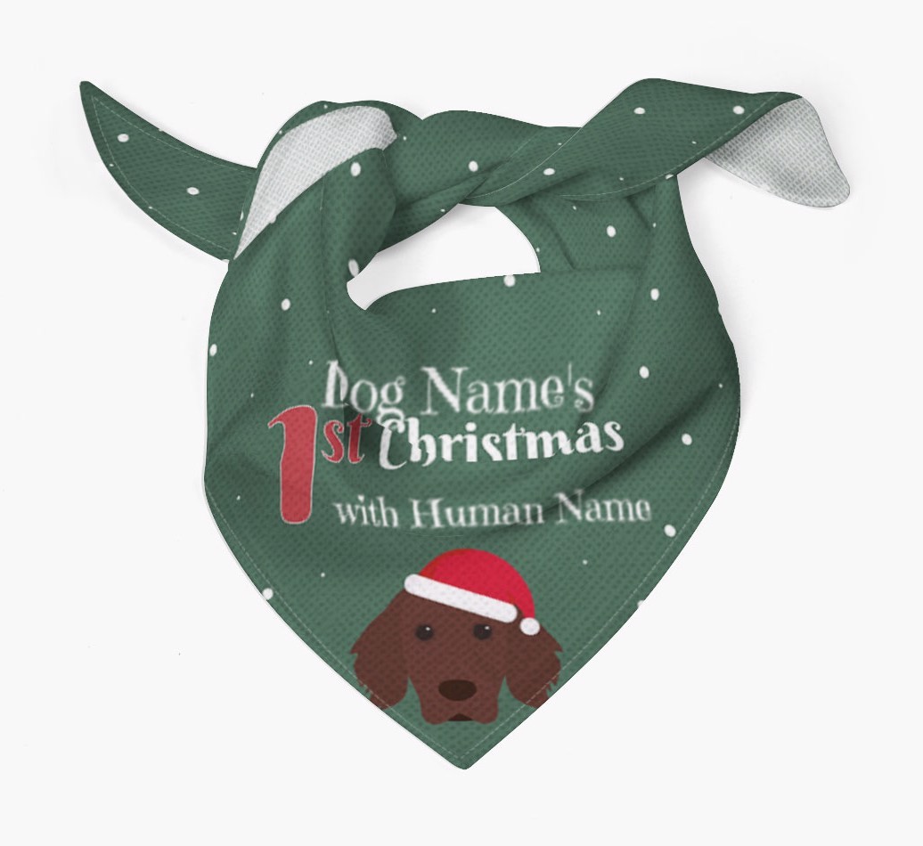 First Christmas Personalised Bandana with {breedFullName} Icon