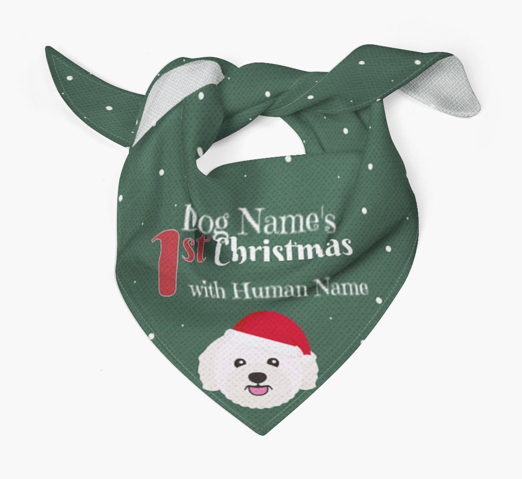First Christmas Personalised Bandana with {breedFullName} Icon