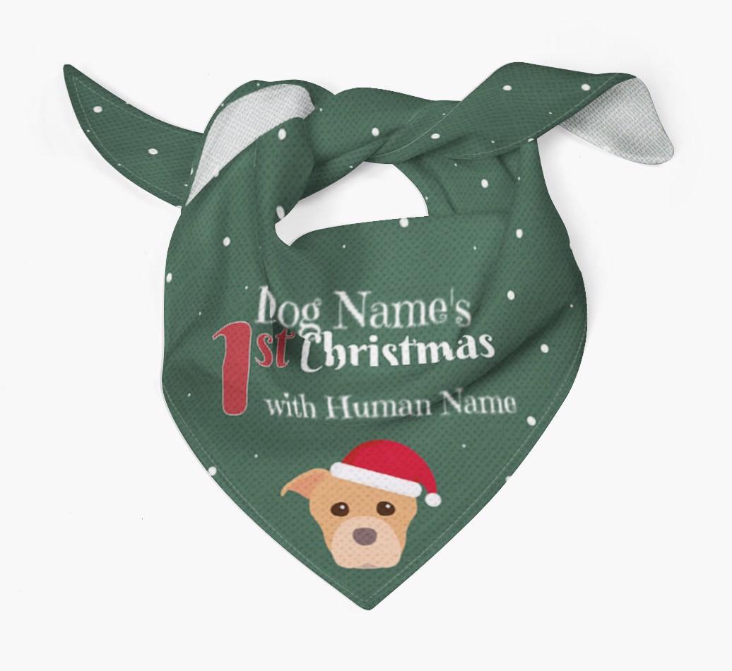 First Christmas Personalised Bandana with {breedFullName} Icon