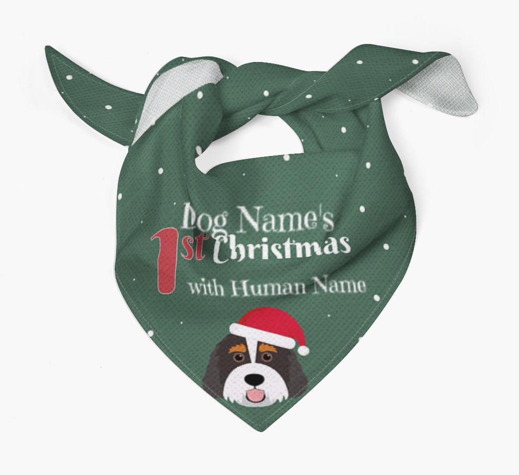 First Christmas Personalised Bandana with {breedFullName} Icon