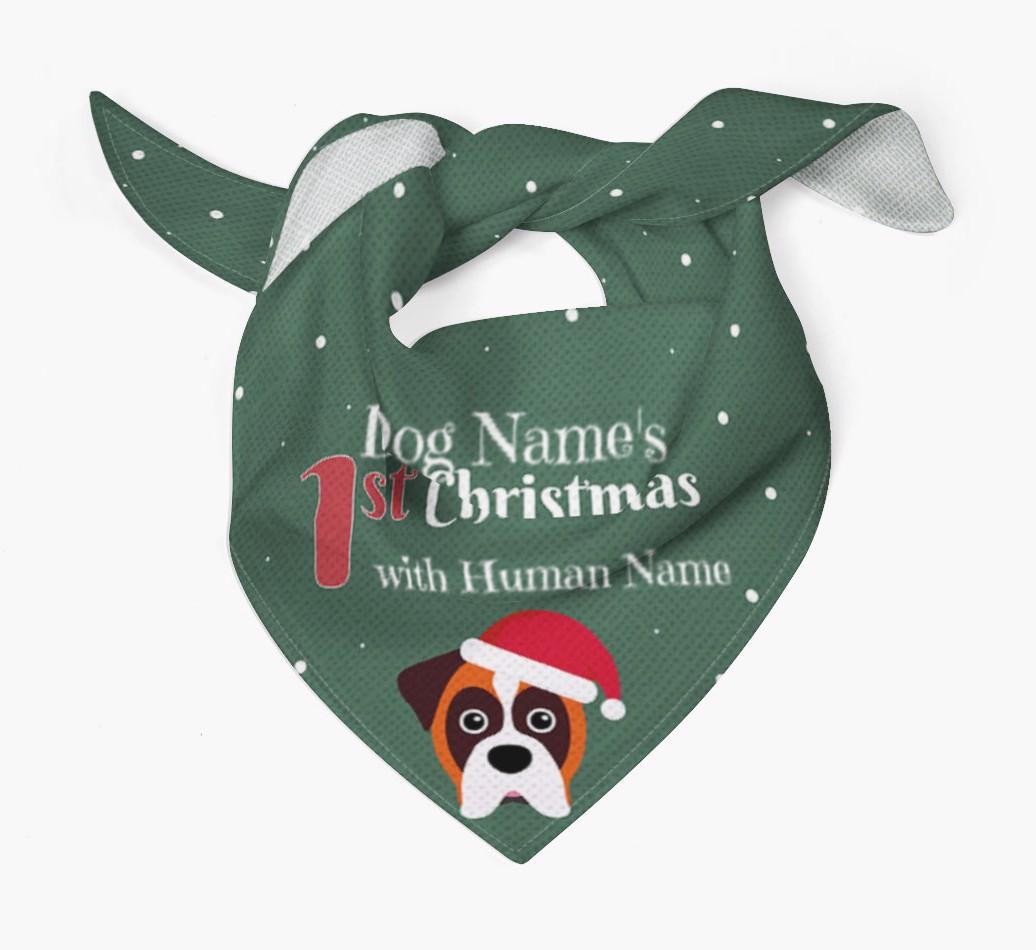 First Christmas Personalised Bandana with {breedFullName} Icon