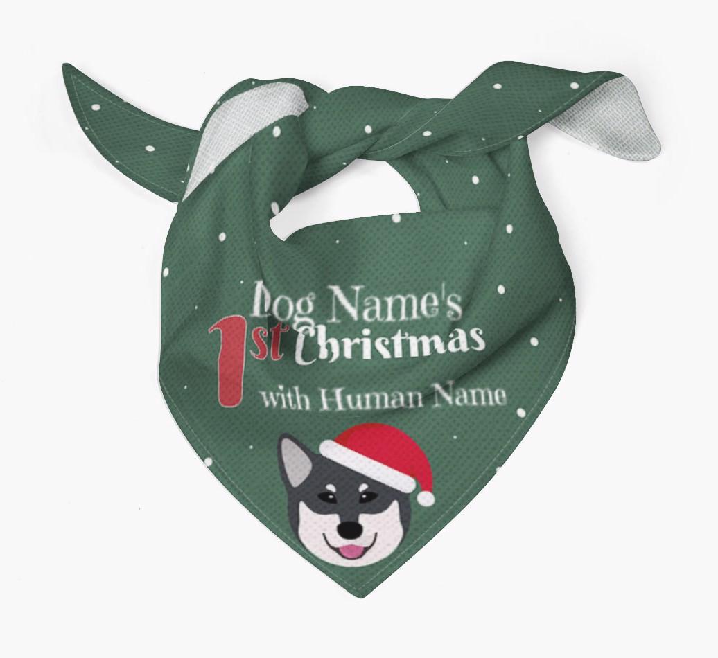 First Christmas Personalised Bandana with {breedFullName} Icon