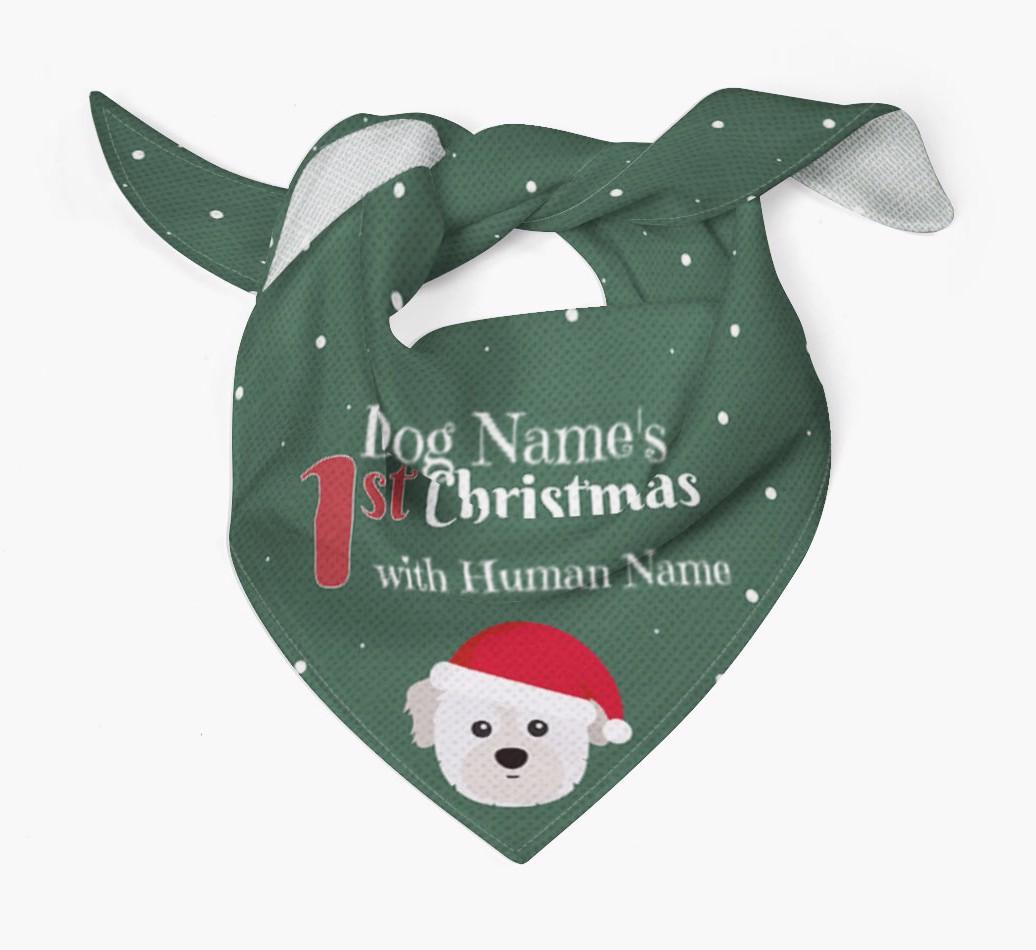 First Christmas Personalised Bandana with {breedFullName} Icon