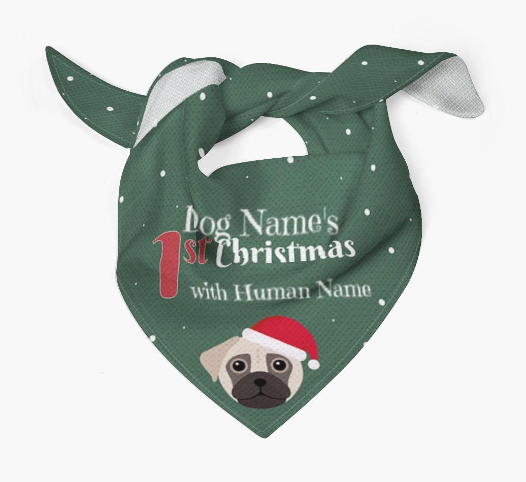 First Christmas Personalised Bandana with {breedFullName} Icon