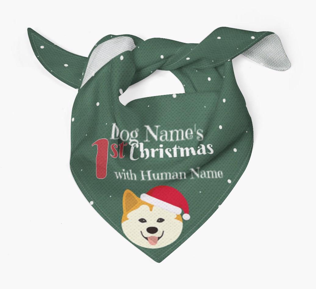 First Christmas Personalised Bandana with {breedFullName} Icon