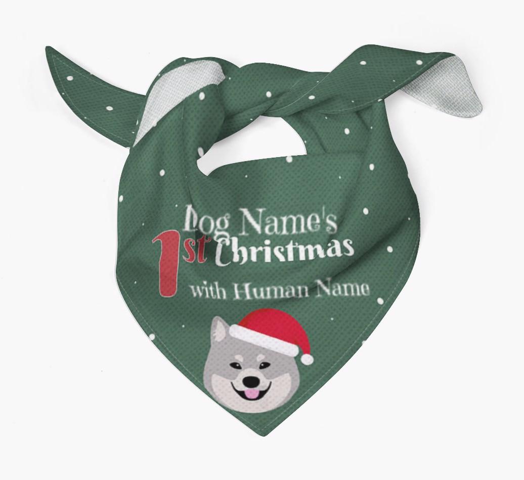 First Christmas Personalised Bandana with {breedFullName} Icon