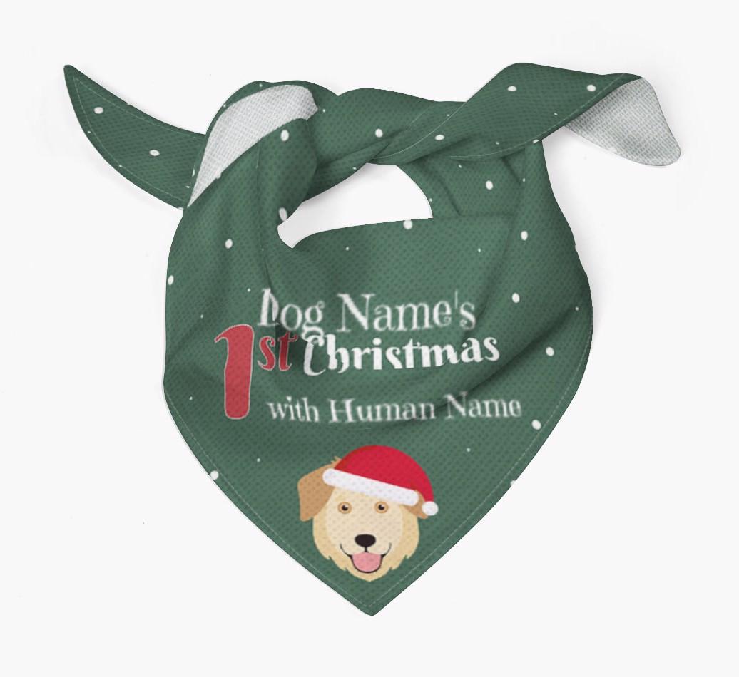 First Christmas Personalised Bandana with {breedFullName} Icon