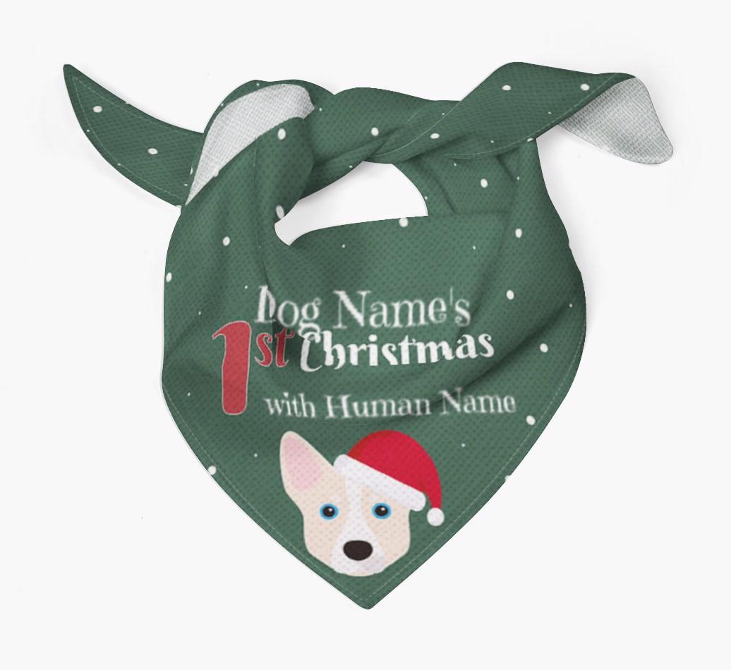 First Christmas Personalised Bandana with {breedFullName} Icon