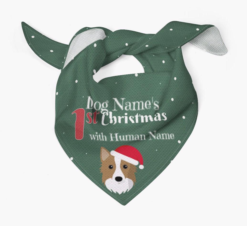 First Christmas Personalised Bandana with {breedFullName} Icon