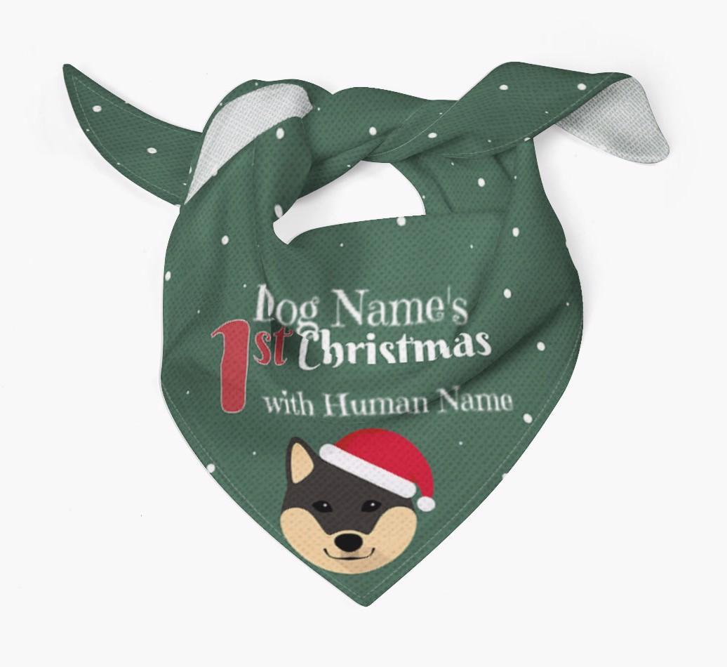 First Christmas Personalised Bandana with {breedFullName} Icon
