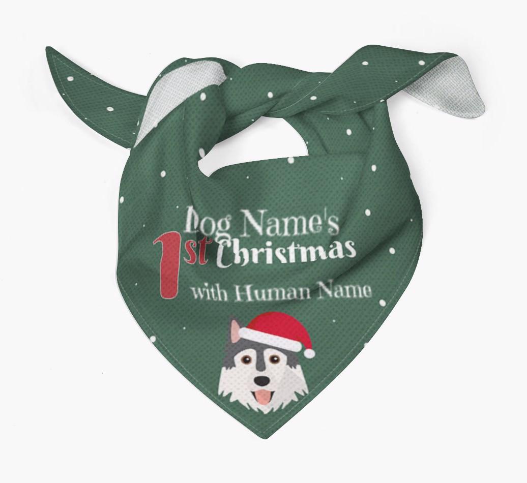 First Christmas Personalised Bandana with {breedFullName} Icon
