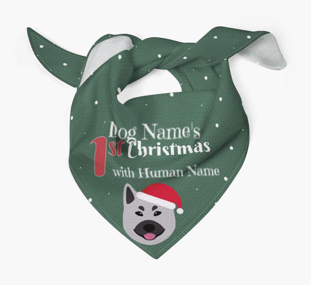 First Christmas Personalised Bandana with {breedFullName} Icon