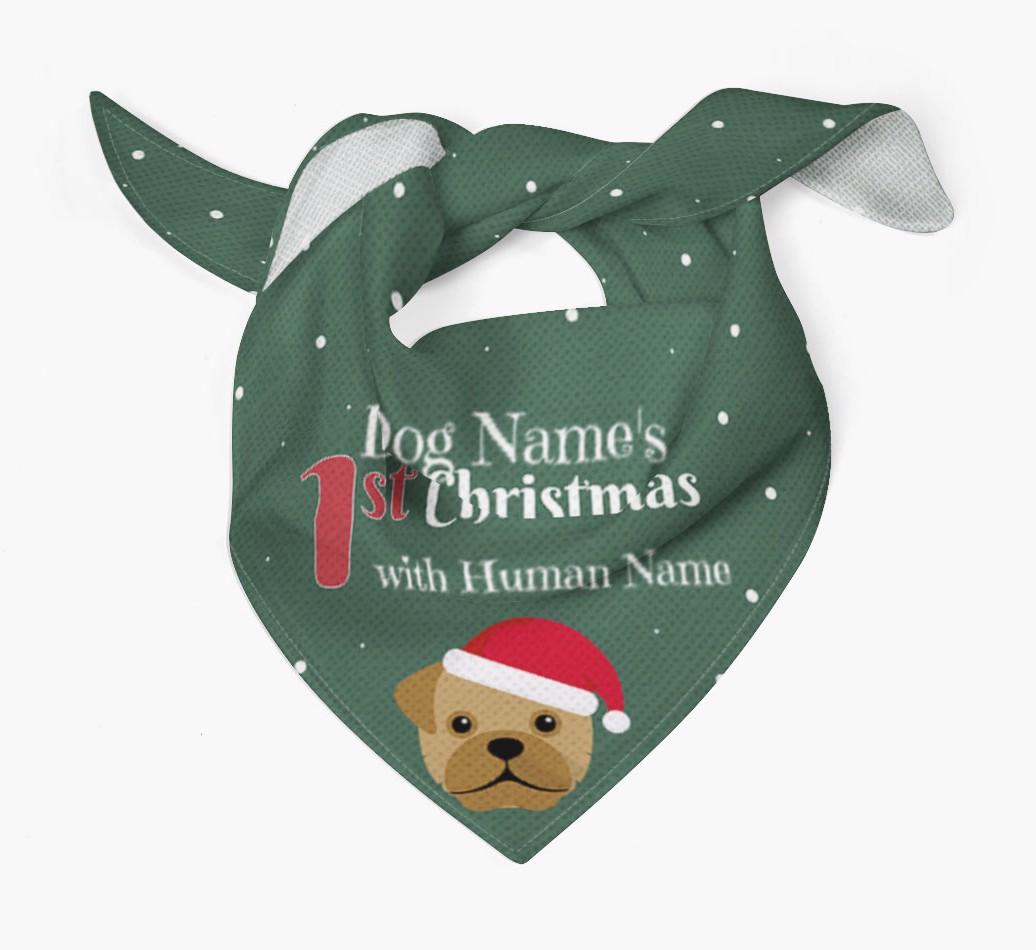 First Christmas Personalised Bandana with {breedFullName} Icon