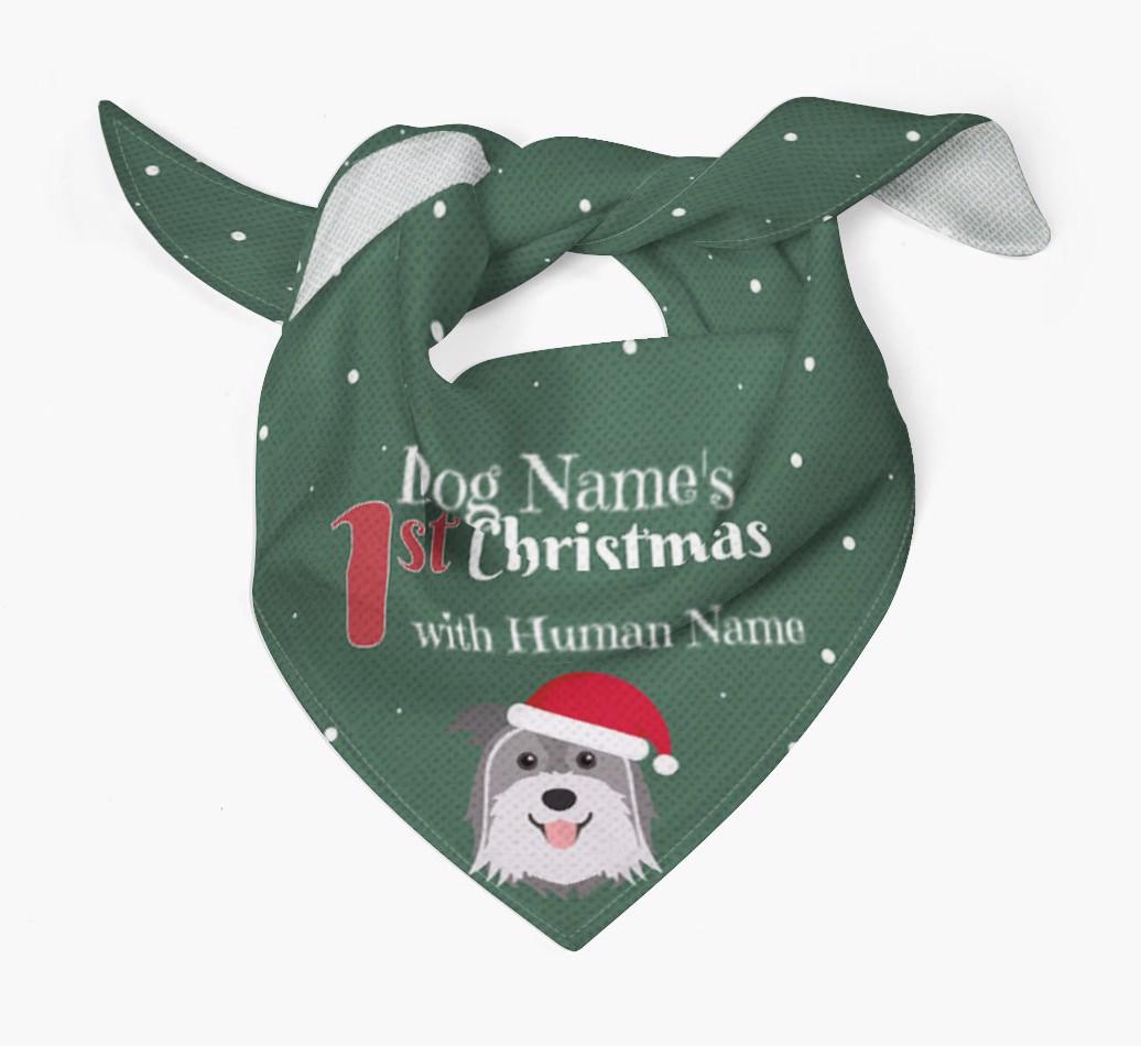 First Christmas Personalised Bandana with {breedFullName} Icon
