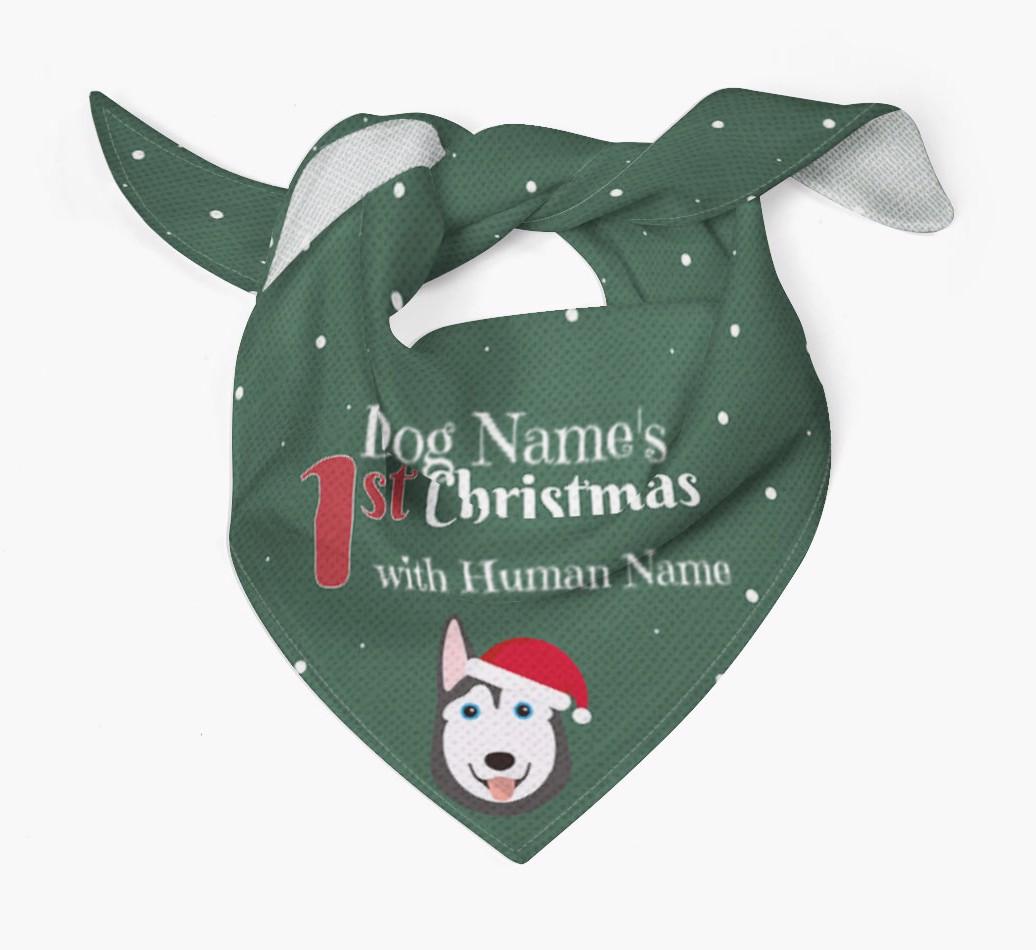 First Christmas Personalised Bandana with {breedFullName} Icon