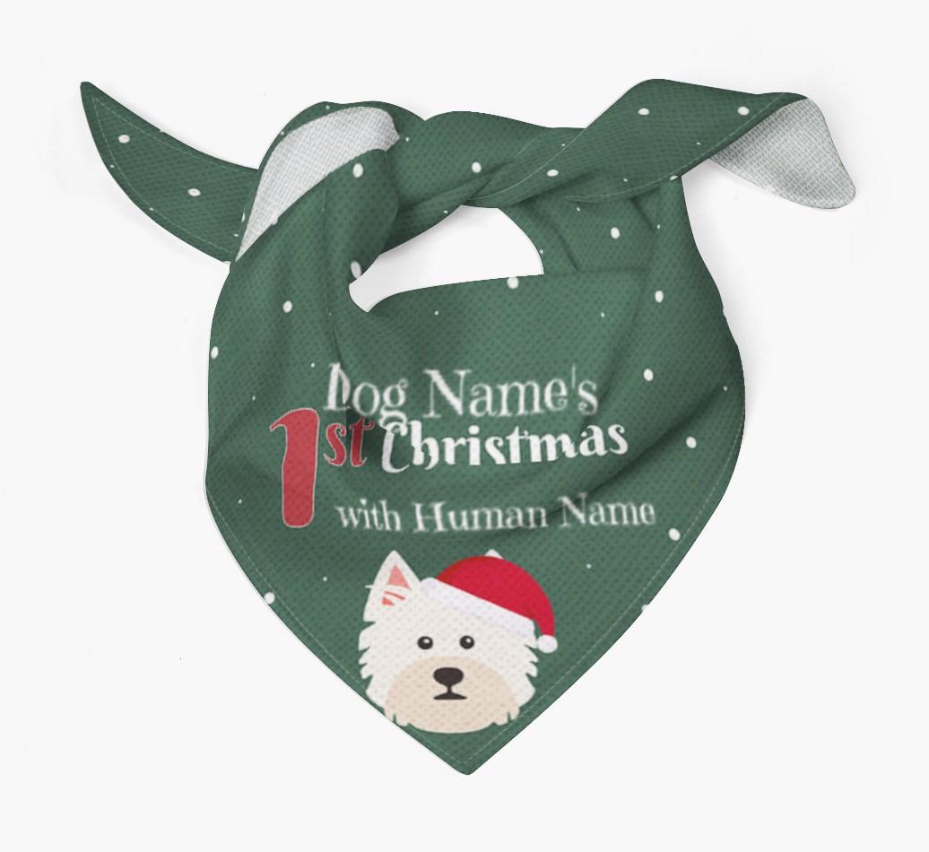 First Christmas Personalised Bandana with {breedFullName} Icon