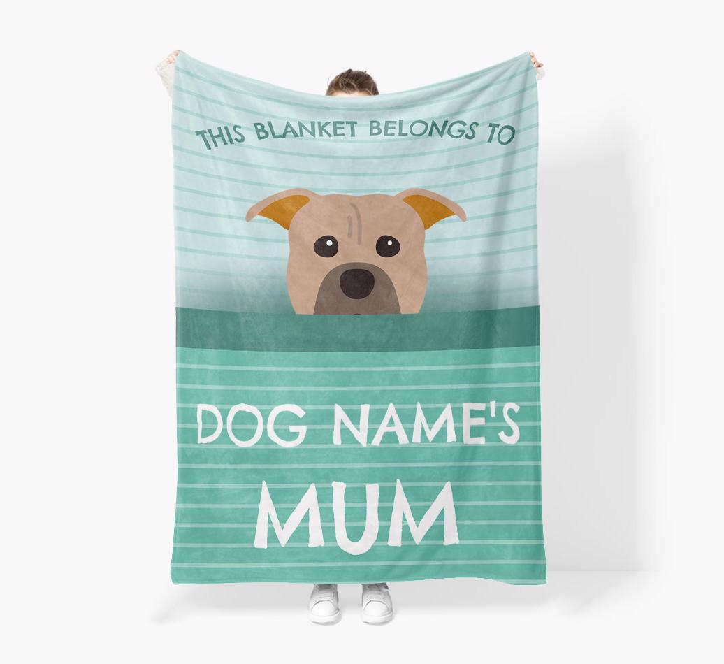 'This Blanket Belongs To...' - Personalized {breedFullName} Blanket: Premium Sherpa Fleece