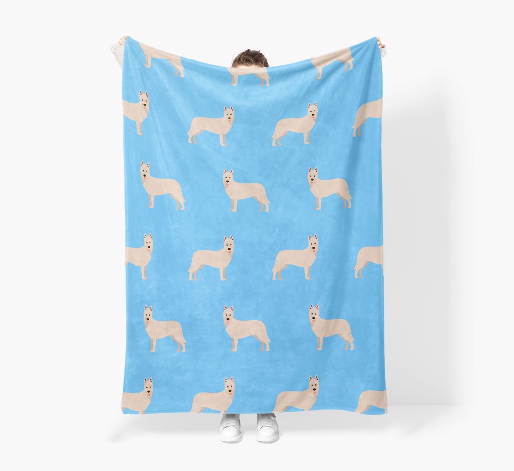 '{breedFullName} Icon Pattern' - Personalized Blanket: Premium Sherpa Fleece