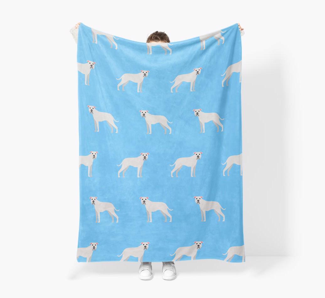 '{breedFullName} Icon Pattern' - Personalized Blanket: Premium Sherpa Fleece