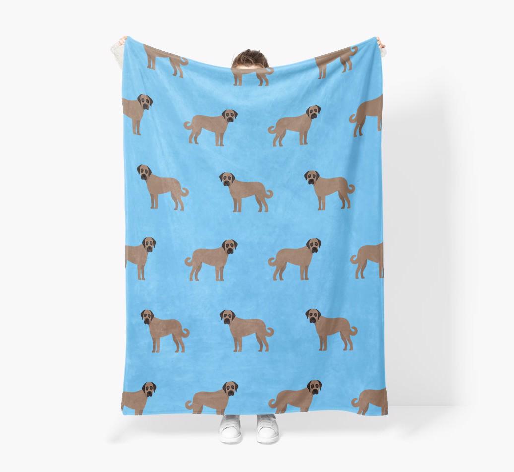 '{breedFullName} Icon Pattern' - Personalized Blanket: Premium Sherpa Fleece