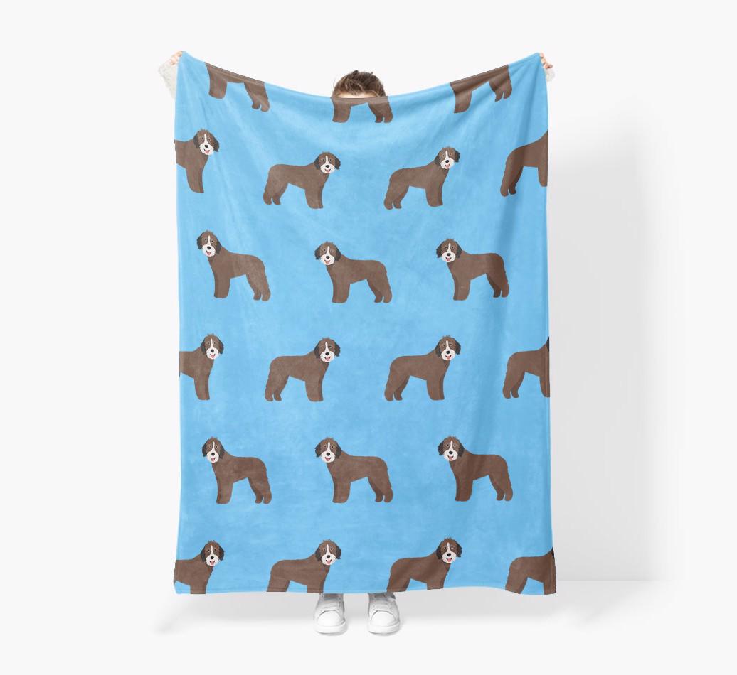 '{breedFullName} Icon Pattern' - Personalized Blanket: Premium Sherpa Fleece
