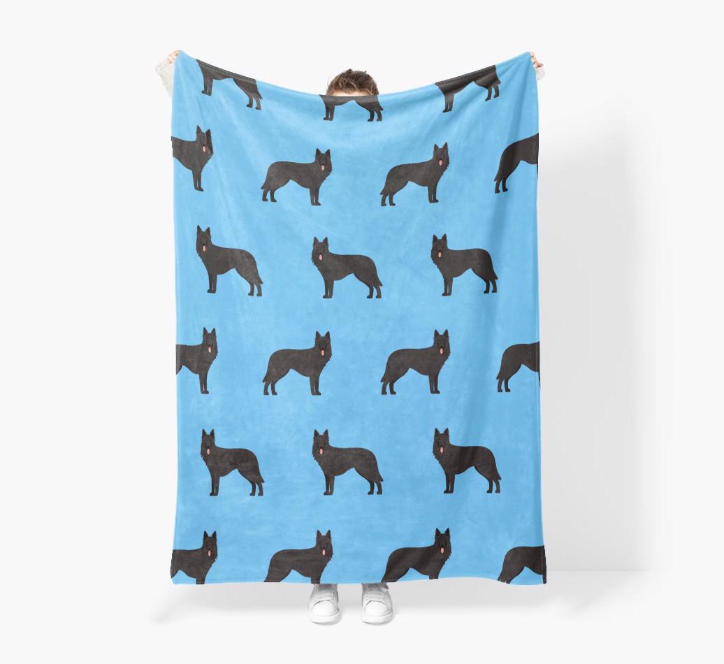 '{breedFullName} Icon Pattern' - Personalized Blanket: Premium Sherpa Fleece