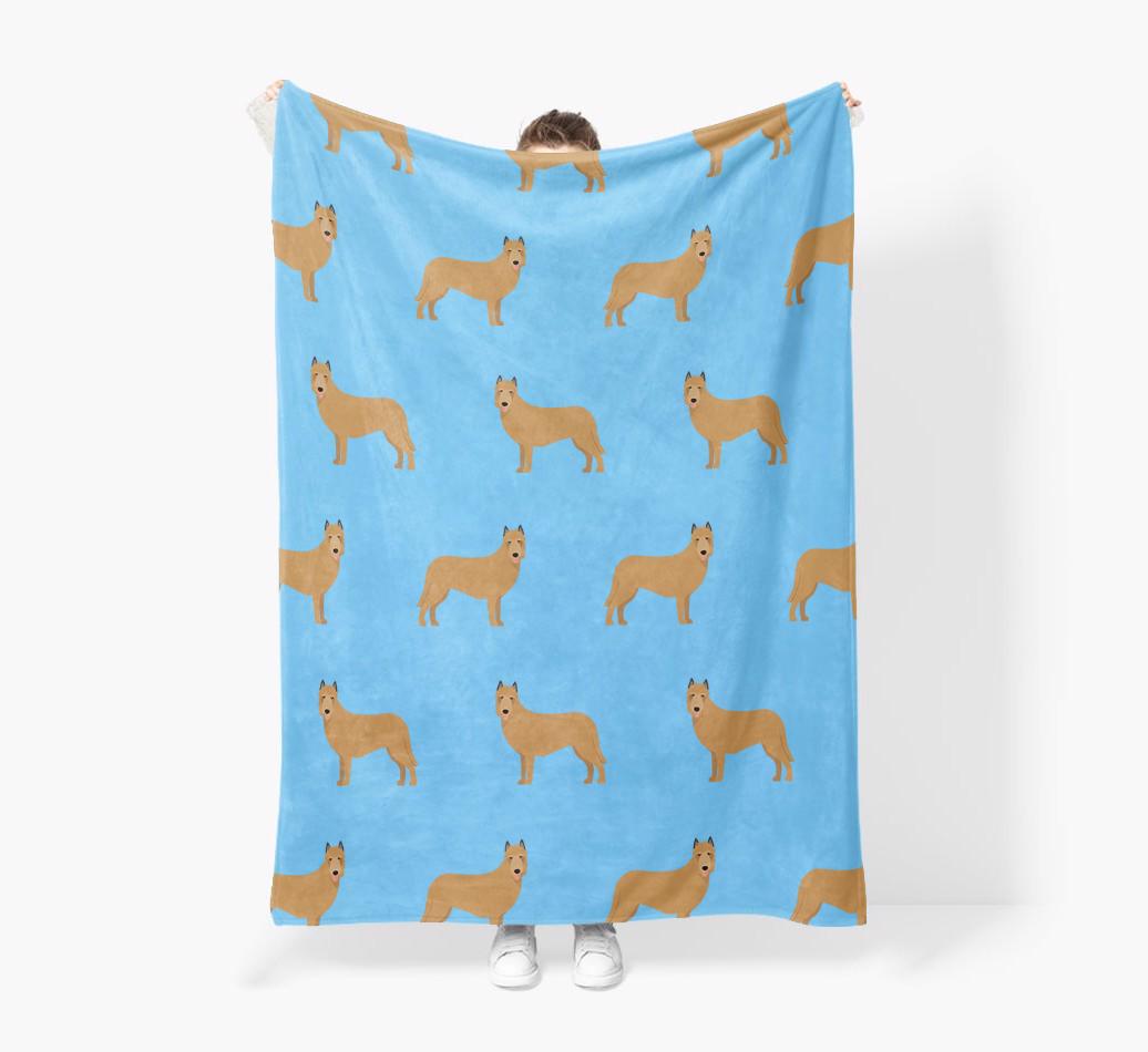 '{breedFullName} Icon Pattern' - Personalized Blanket: Premium Sherpa Fleece