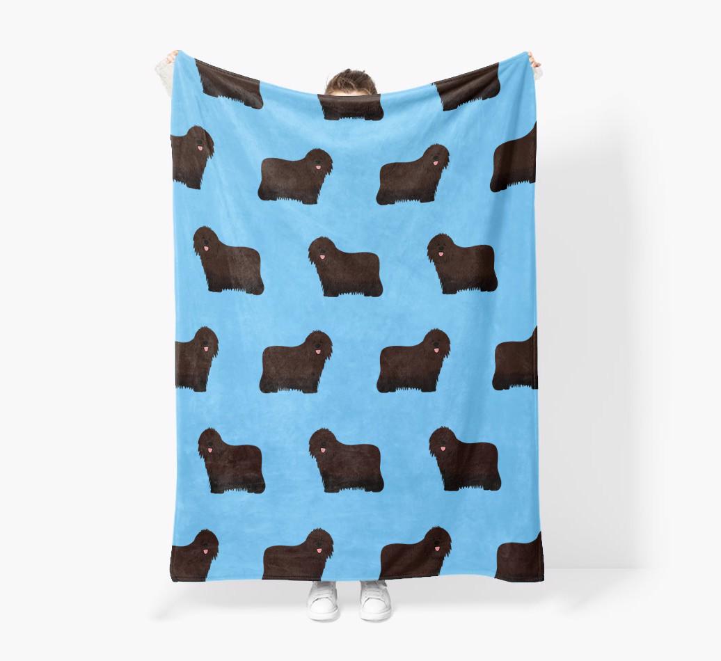 '{breedFullName} Icon Pattern' - Personalized Blanket: Premium Sherpa Fleece