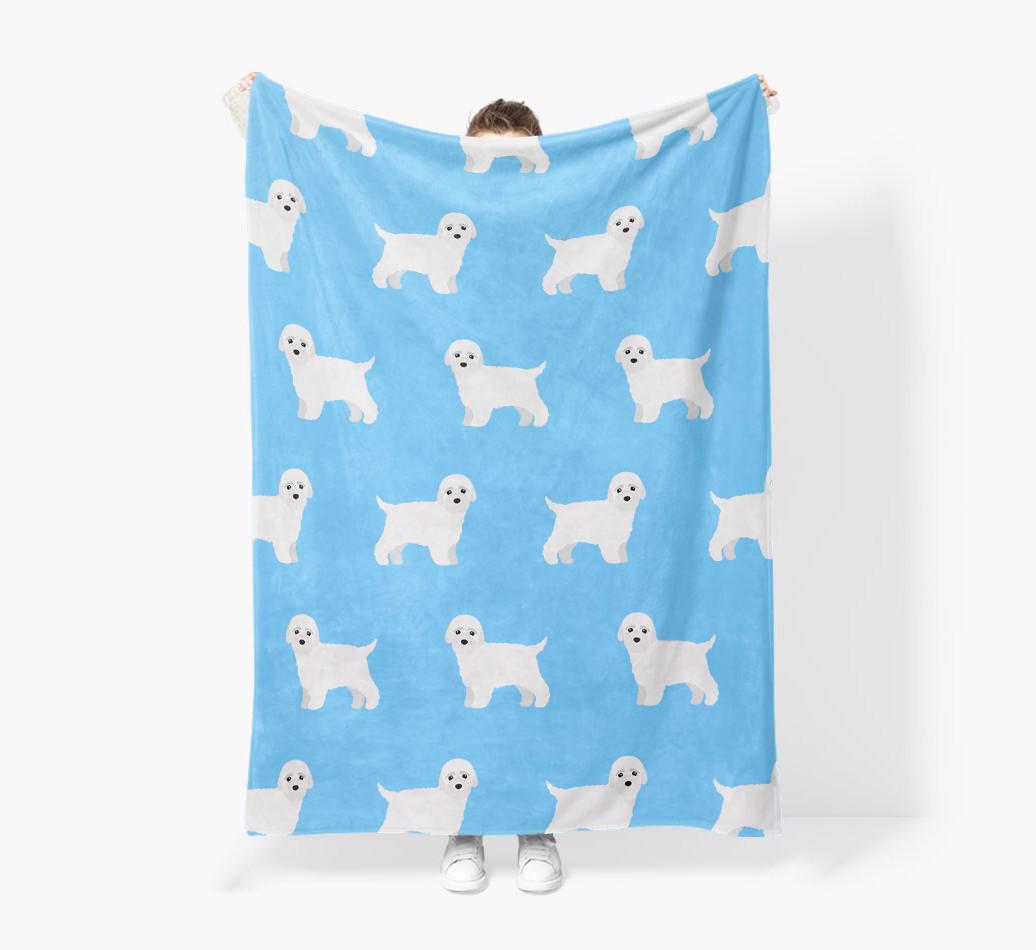 '{breedFullName} Icon Pattern' - Personalized Blanket: Premium Sherpa Fleece
