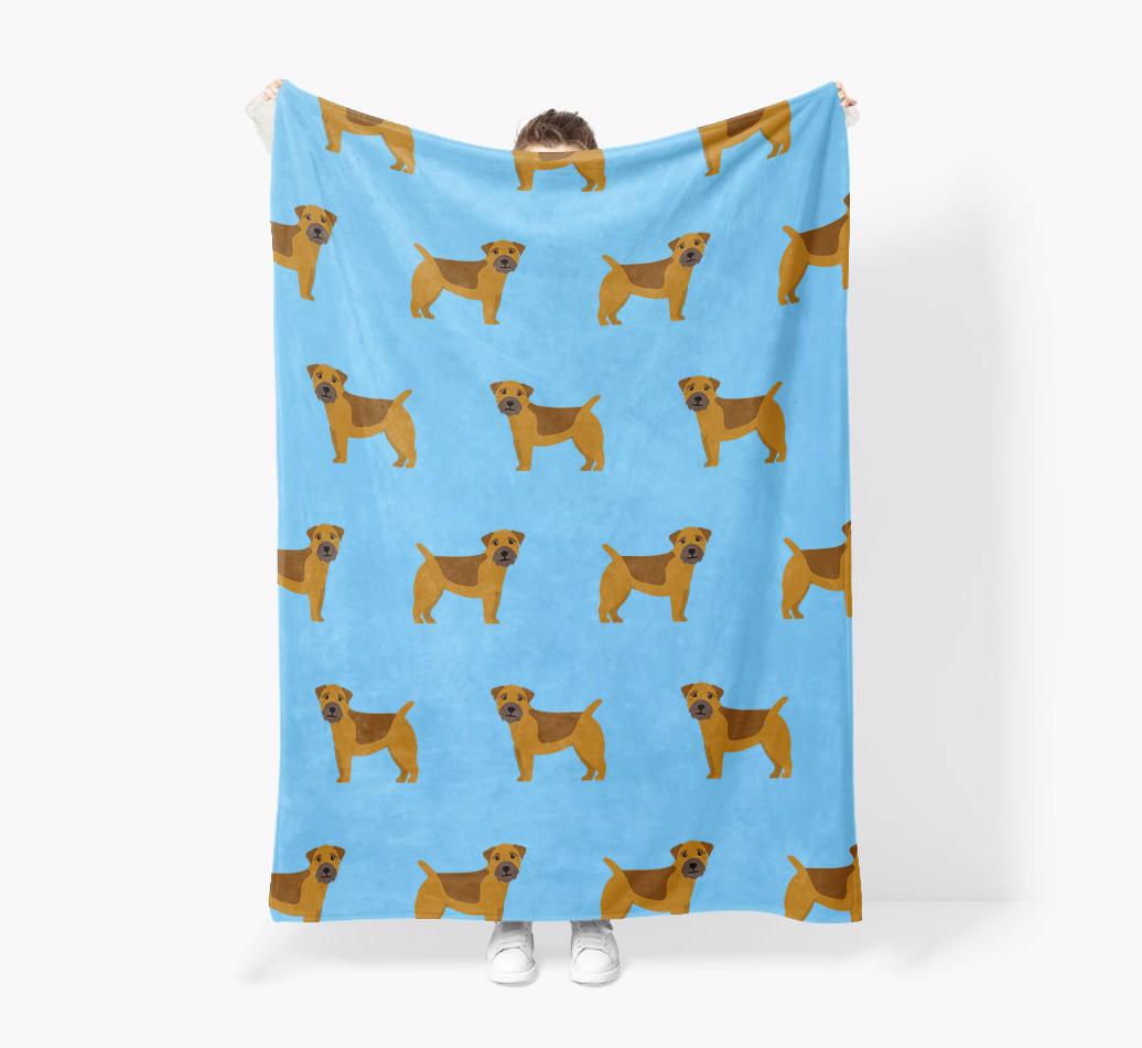 '{breedFullName} Icon Pattern' - Personalized Blanket: Premium Sherpa Fleece