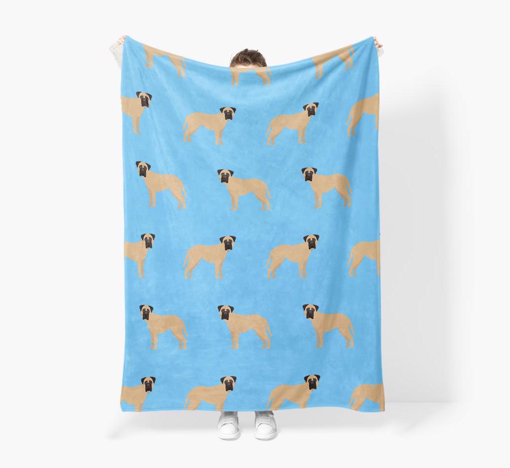 '{breedFullName} Icon Pattern' - Personalized Blanket: Premium Sherpa Fleece