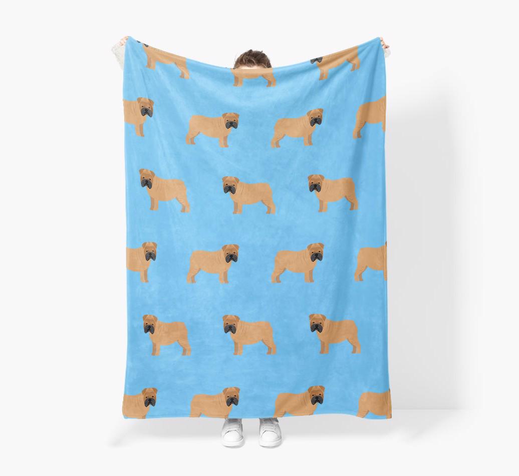 '{breedFullName} Icon Pattern' - Personalized Blanket: Premium Sherpa Fleece