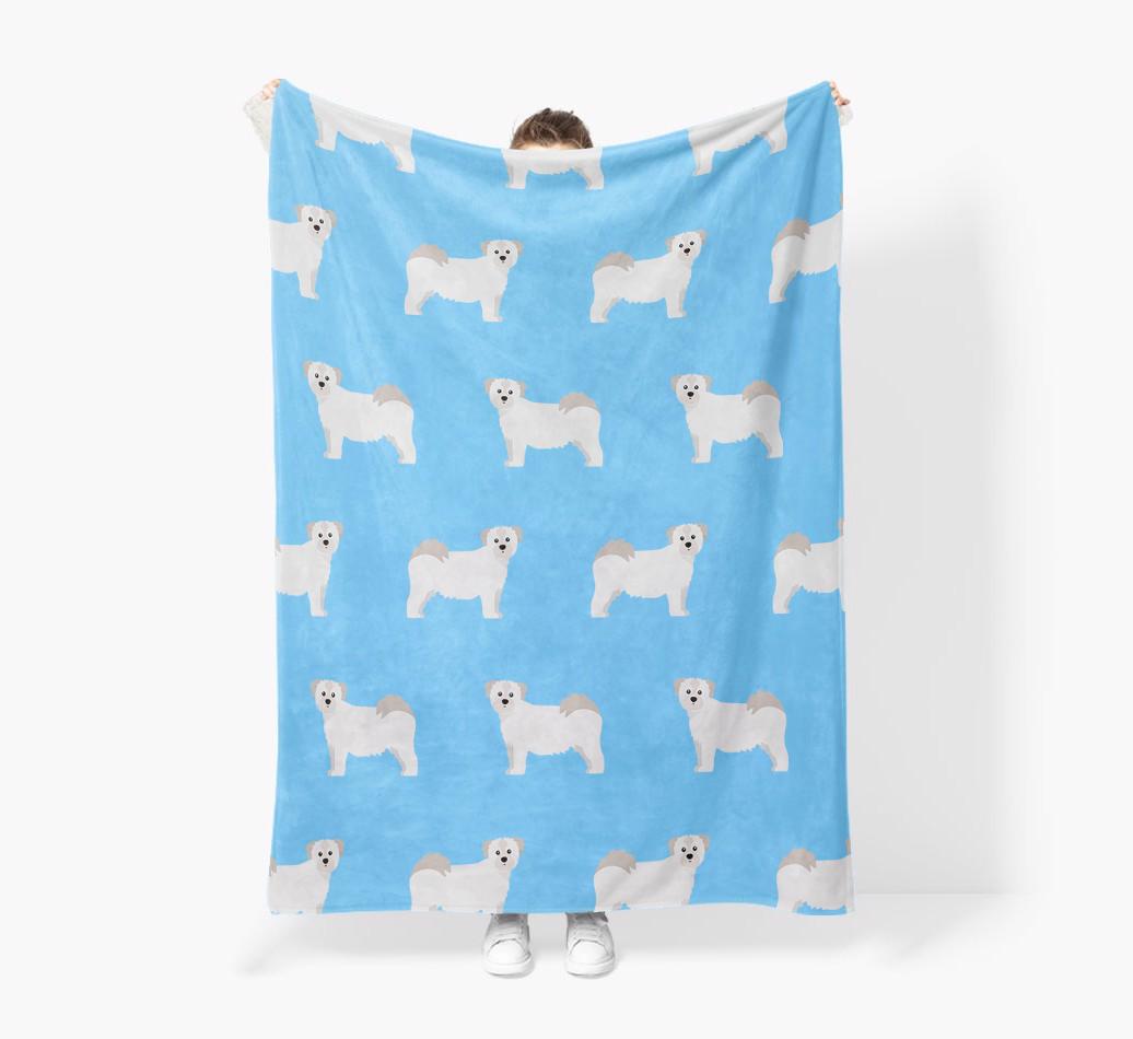 '{breedFullName} Icon Pattern' - Personalized Blanket: Premium Sherpa Fleece