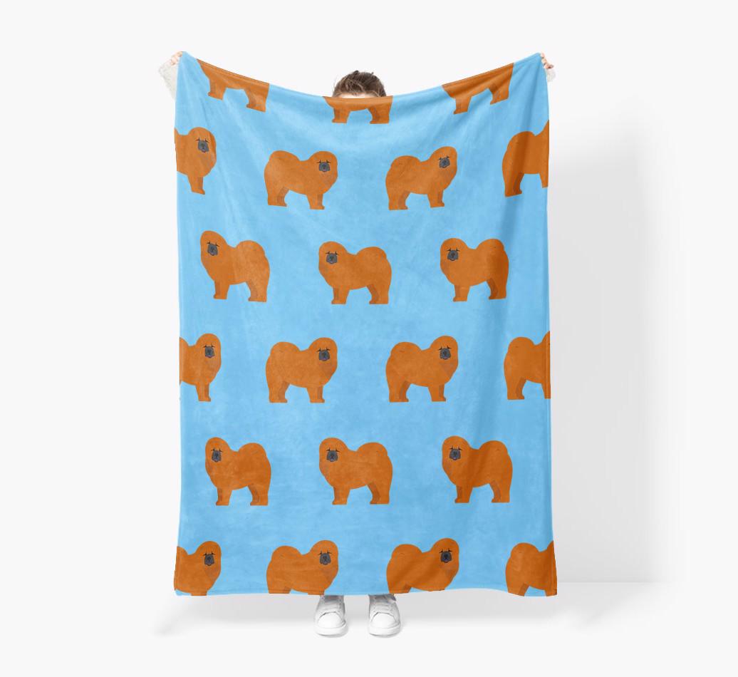 '{breedFullName} Icon Pattern' - Personalized Blanket: Premium Sherpa Fleece