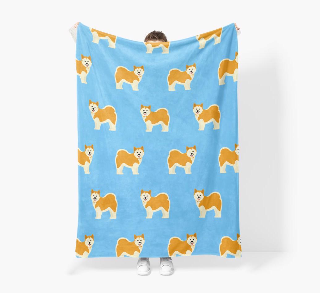 '{breedFullName} Icon Pattern' - Personalized Blanket: Premium Sherpa Fleece