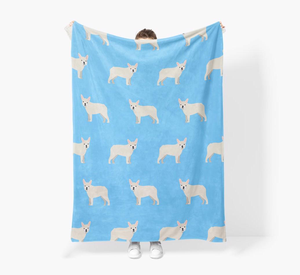 '{breedFullName} Icon Pattern' - Personalized Blanket: Premium Sherpa Fleece