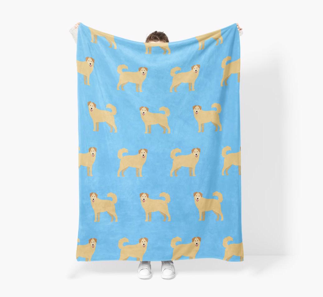 '{breedFullName} Icon Pattern' - Personalized Blanket: Premium Sherpa Fleece