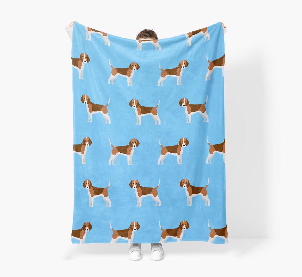'{breedFullName} Icon Pattern' - Personalized Blanket: Premium Sherpa Fleece
