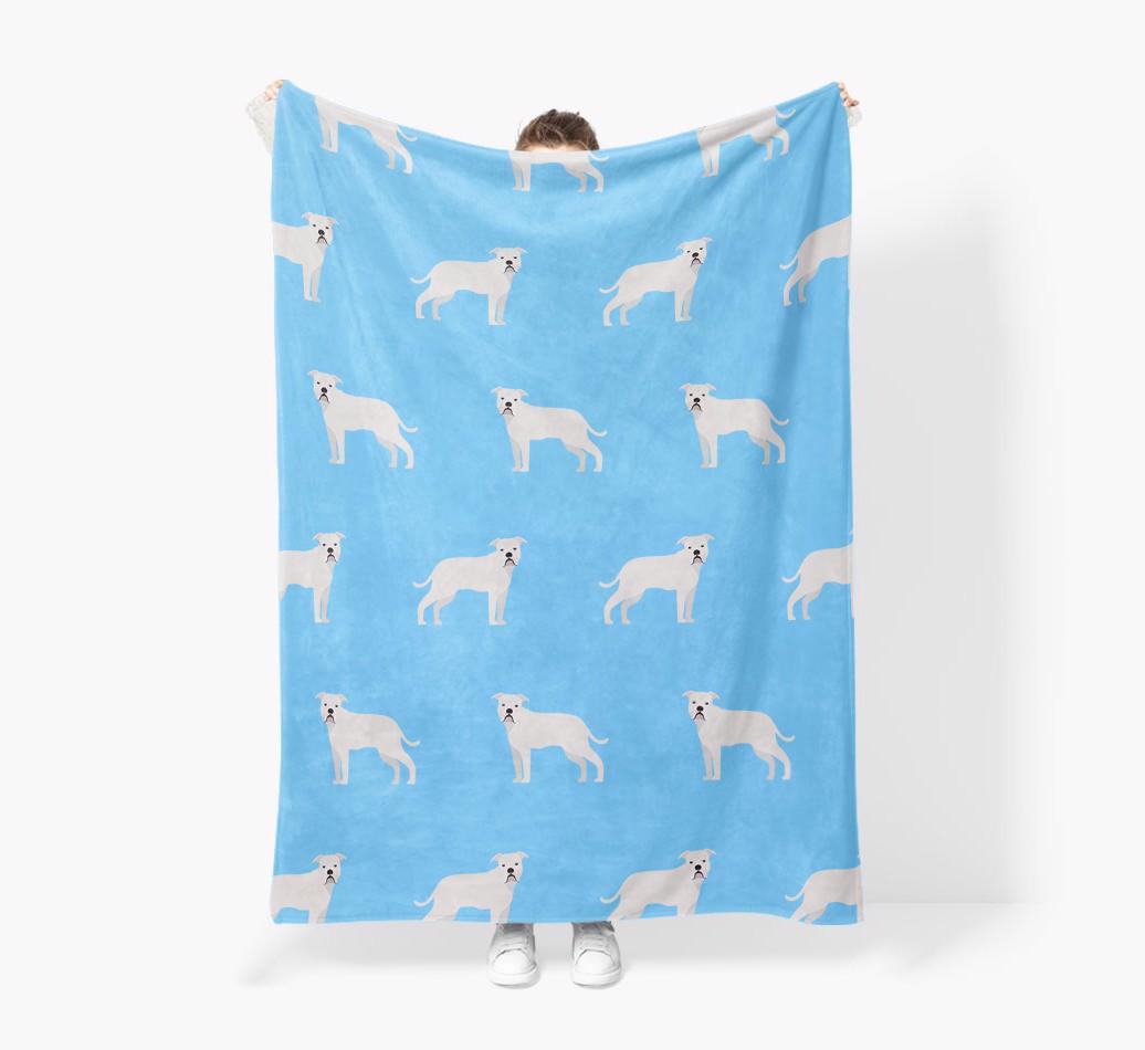 '{breedFullName} Icon Pattern' - Personalized Blanket: Premium Sherpa Fleece