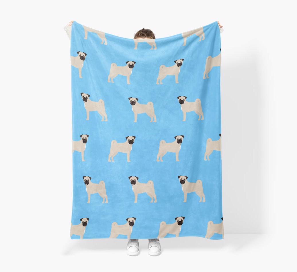 '{breedFullName} Icon Pattern' - Personalized Blanket: Premium Sherpa Fleece