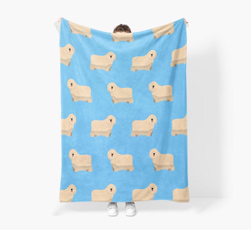 '{breedFullName} Icon Pattern' - Personalized Blanket: Premium Sherpa Fleece