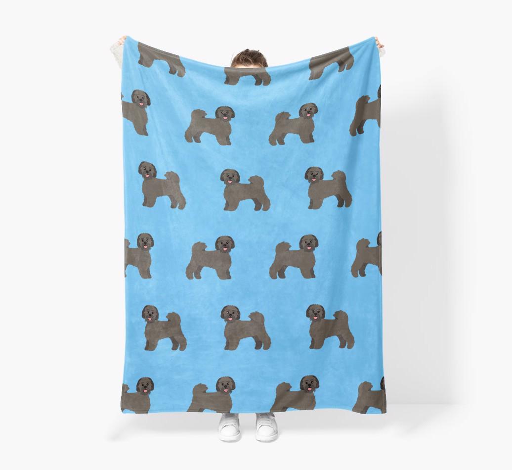 '{breedFullName} Icon Pattern' - Personalized Blanket: Premium Sherpa Fleece