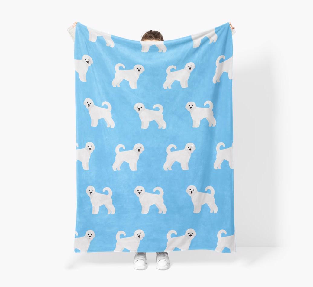 '{breedFullName} Icon Pattern' - Personalized Blanket: Premium Sherpa Fleece