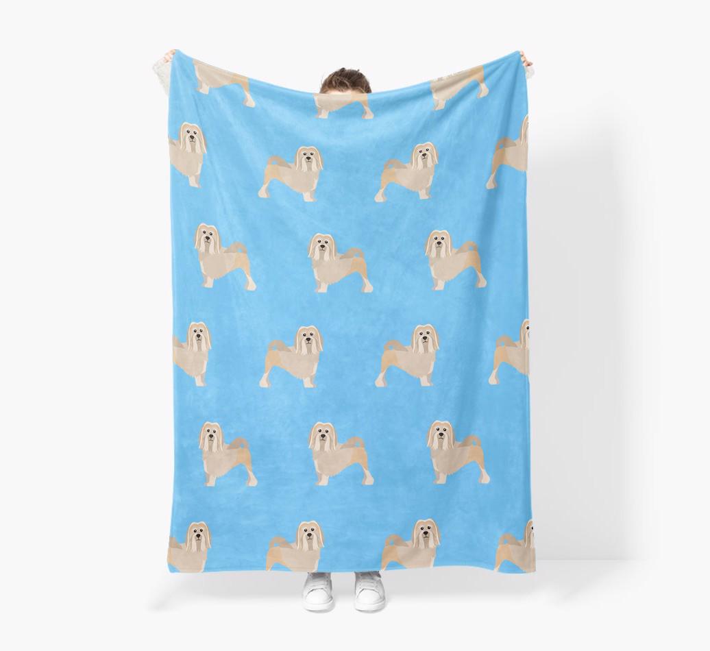 '{breedFullName} Icon Pattern' - Personalized Blanket: Premium Sherpa Fleece